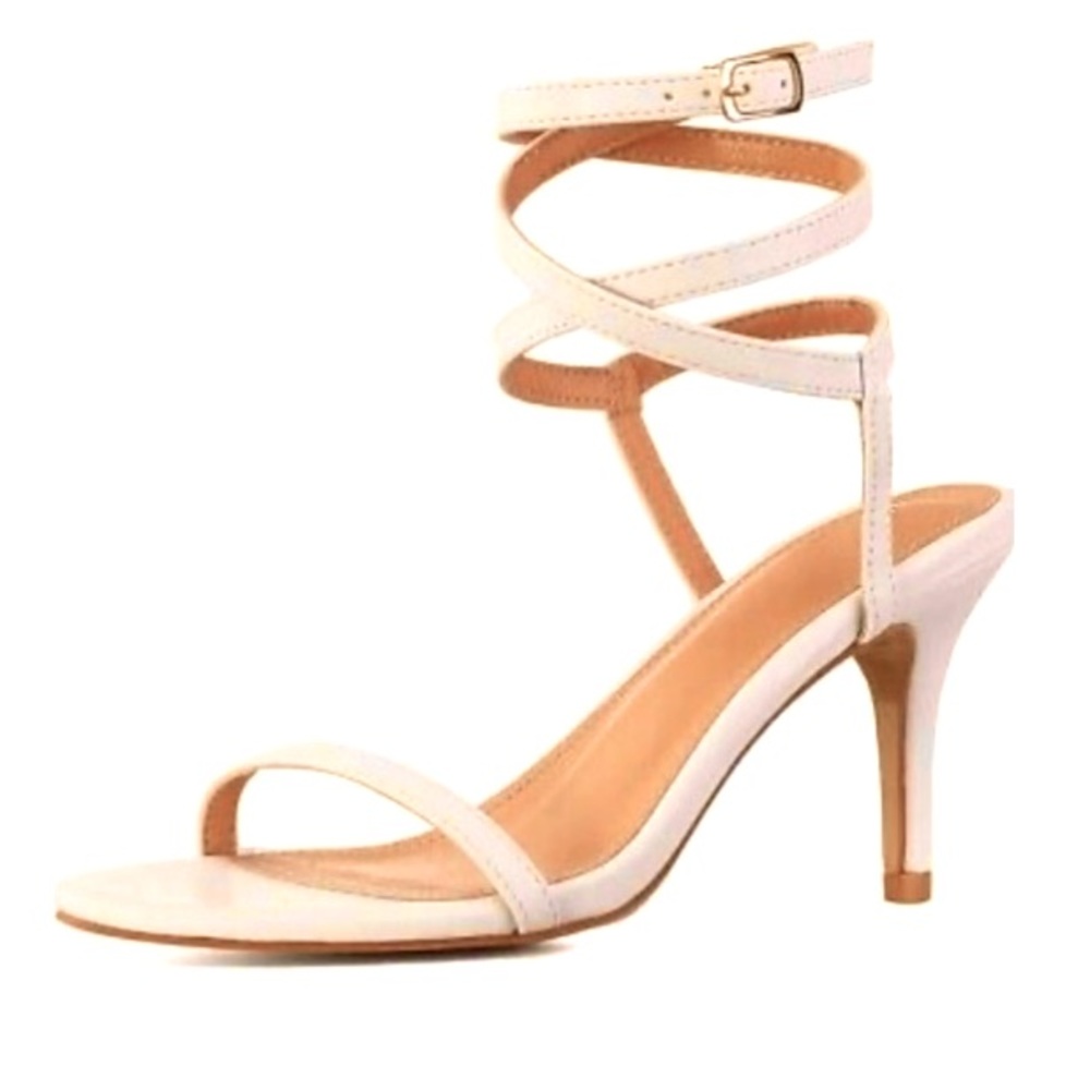 NWT Mysoft Nude Wrap Heeled
Strappy Sandals Open Toe 3” Stiletto Shoes Sz 8.5